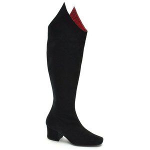 Dorateymur Unique Pointed Shaft Black Knee Boot 38